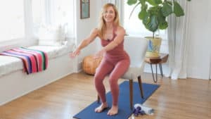 pilates exercises sitting in a chair