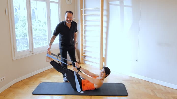 Pilates workout with Power band