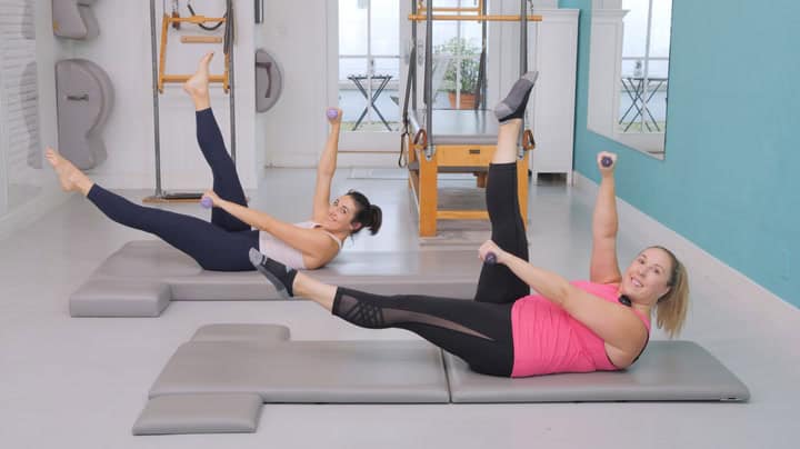 Pre-ride Pilates workout with Arm Weights for Cyclists